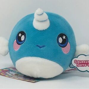 Squeezamals  Blue Narwhal Plush
